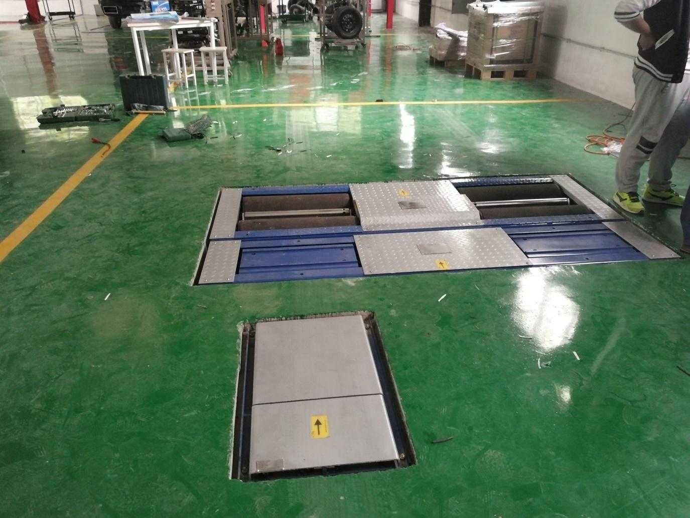 Roller 4 in 1 vehicle test line for brake axle suspension and sideslip testing